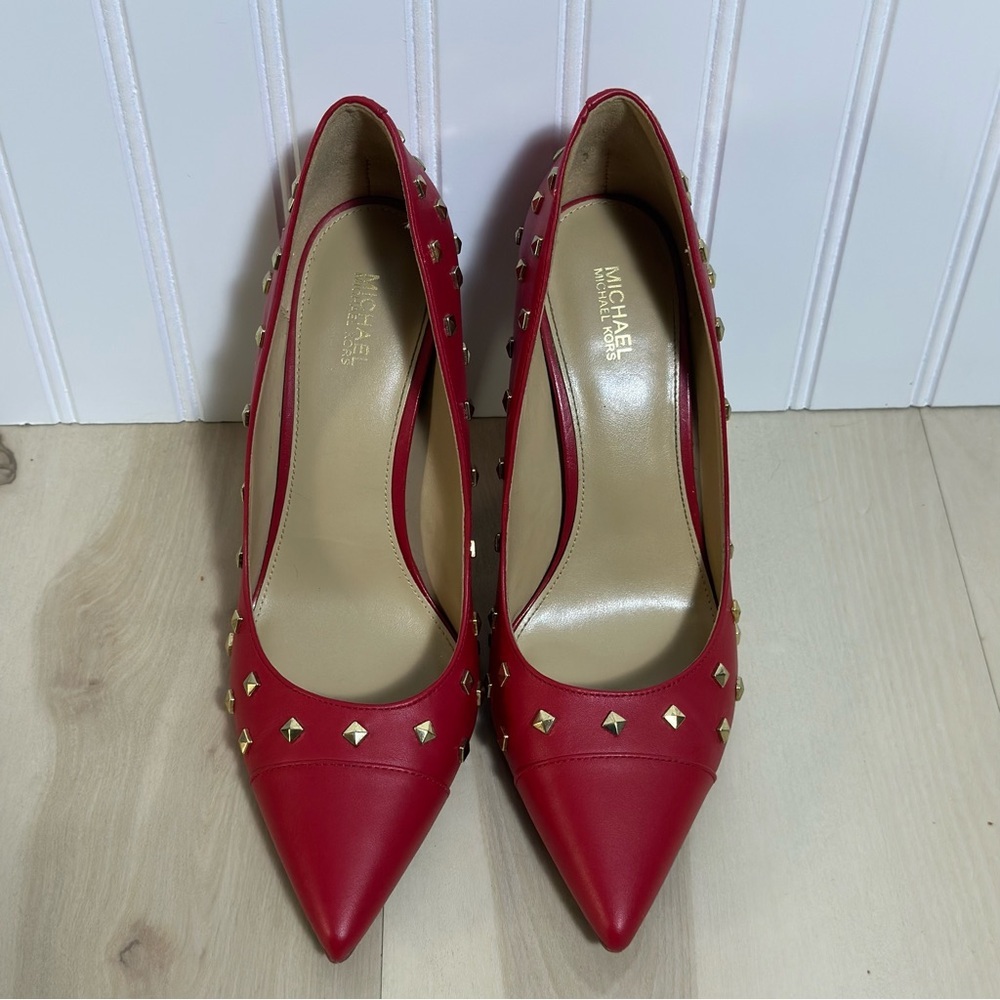 MICHAEL MICHAEL KORS Keke Pointed Pumps  9.5M Leather Slip-on Stiletto Business - Picture 4 of 16
